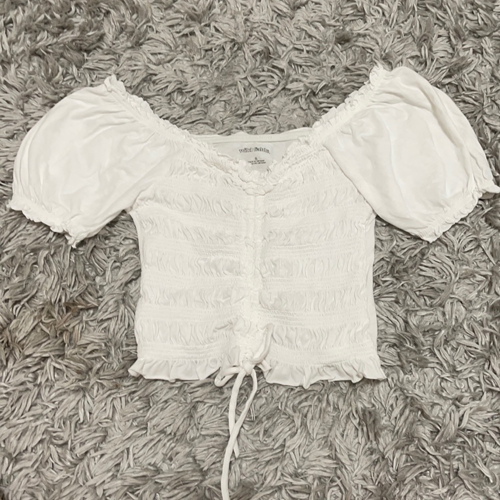 White blouse cute crop top